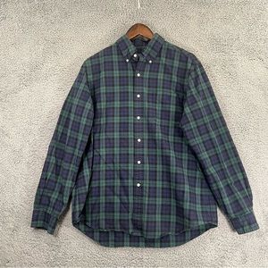 Ralph Lauren Button Shirt Long Sleeves Blue Green Men Size Large